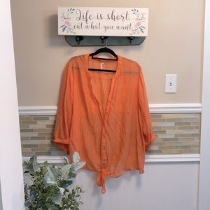 Coral Sheer Blouse